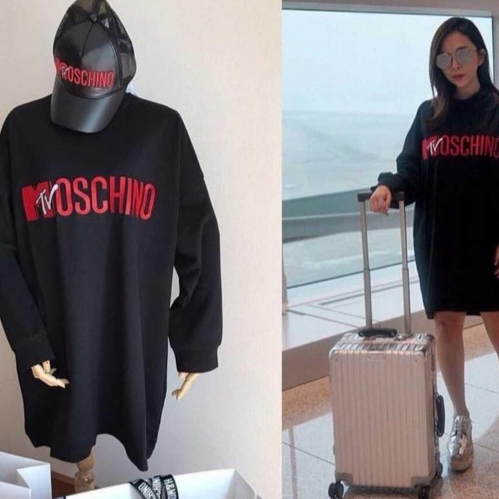 Moschino H&M Collab Black Long Sleeve Dress